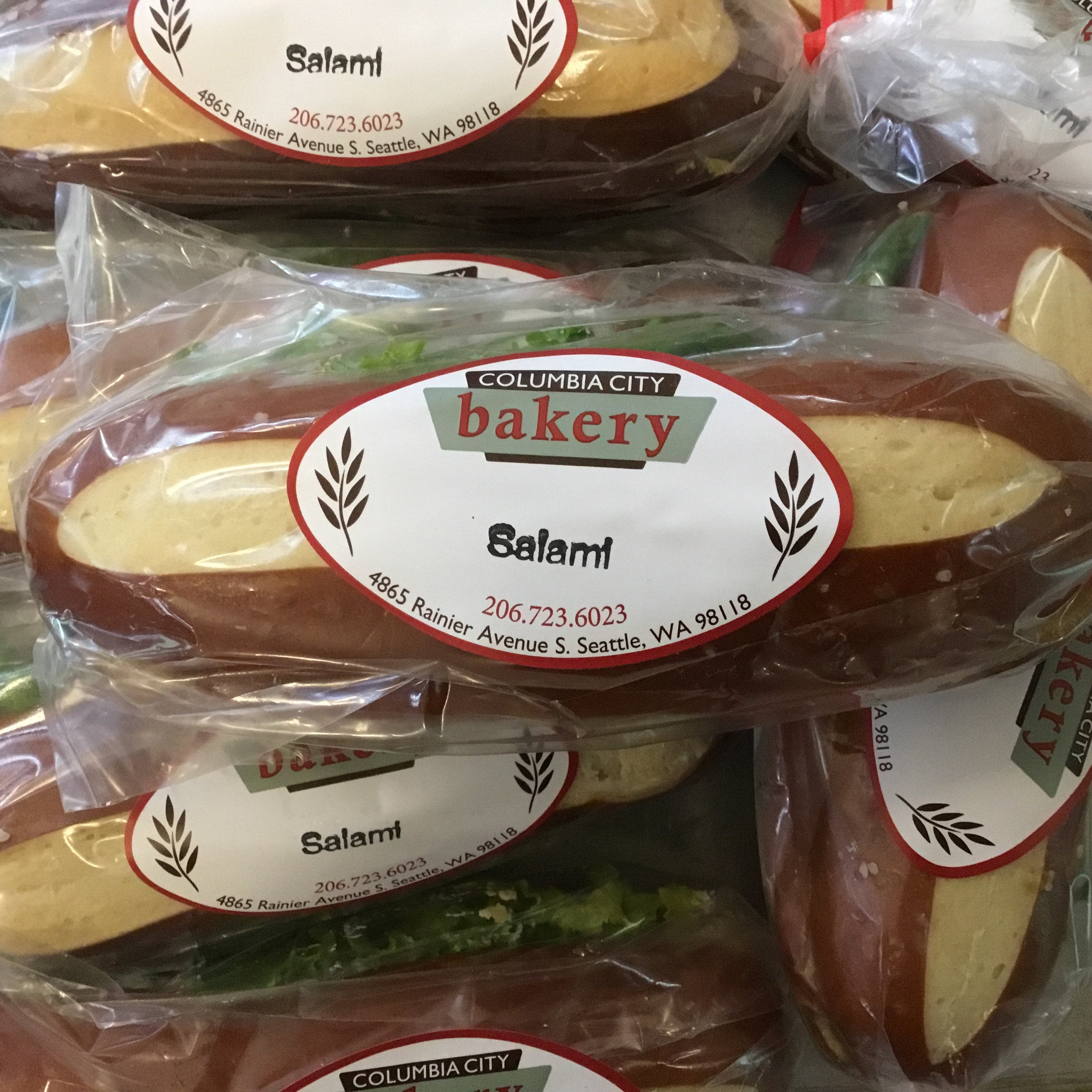 Salami Sandwich on Pretzel Roll